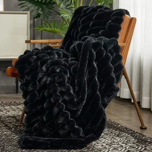Faux Fur Throw Blanket for Couch